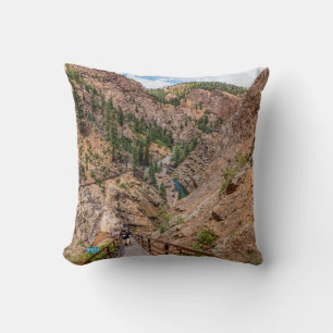 Looking Down Seven Falls Stairs Pillow