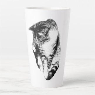 Looking Down Tabby Cat Monochrome Mug