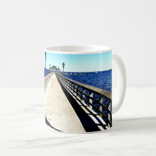 Looking Down The Pier Coffee Mug