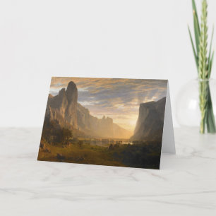 Looking Down Yosemite Valley   Albert Bierstadt Card