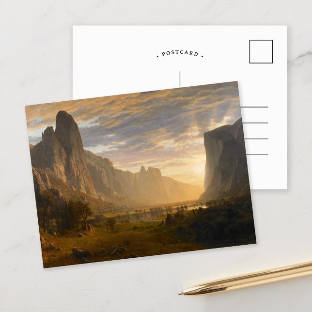 Looking Down Yosemite Valley | Albert Bierstadt Postcard (Creator Uploaded)