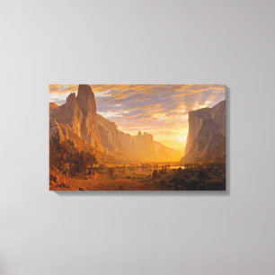 Looking Down Yosemite Valley, by Albert Bierstadt Canvas Print