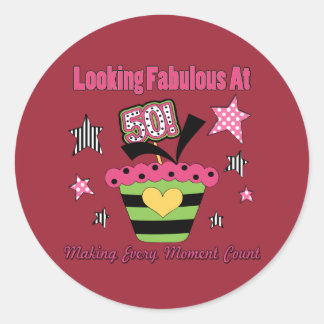 Looking Fabulous at 50 Classic Round Sticker