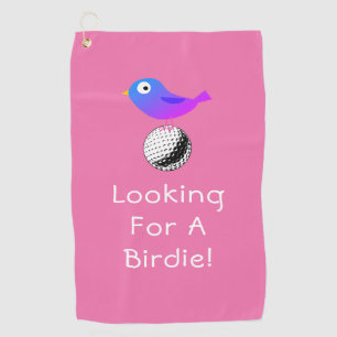Looking For A Birdie, DIY, Bird & Ball Art, Pink Golf Towel