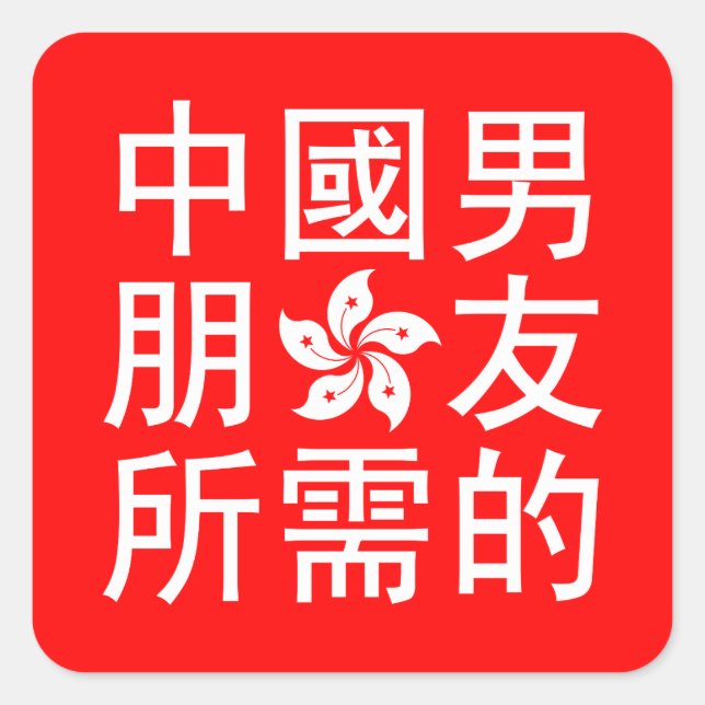 Looking for a Chinese Boyfriend (HK Edition) Square Sticker (Front)