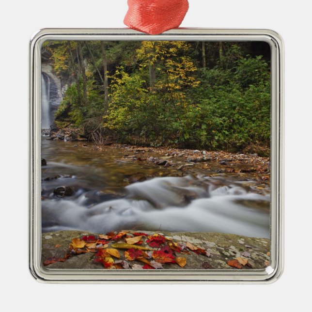 Looking Glass Falls in the Pisgah National Metal Ornament (Front)