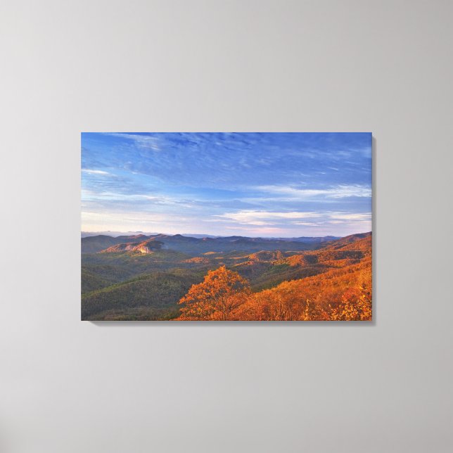 Looking Glass Rock at sunrise in the Pisgah Canvas Print (Front)