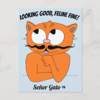 "LOOKING GOOD, FELINE FINE!" Cute Moustache Cat