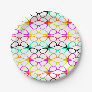 Looking Good Spectacular Cat Eyes Retro Glasses Paper Plate