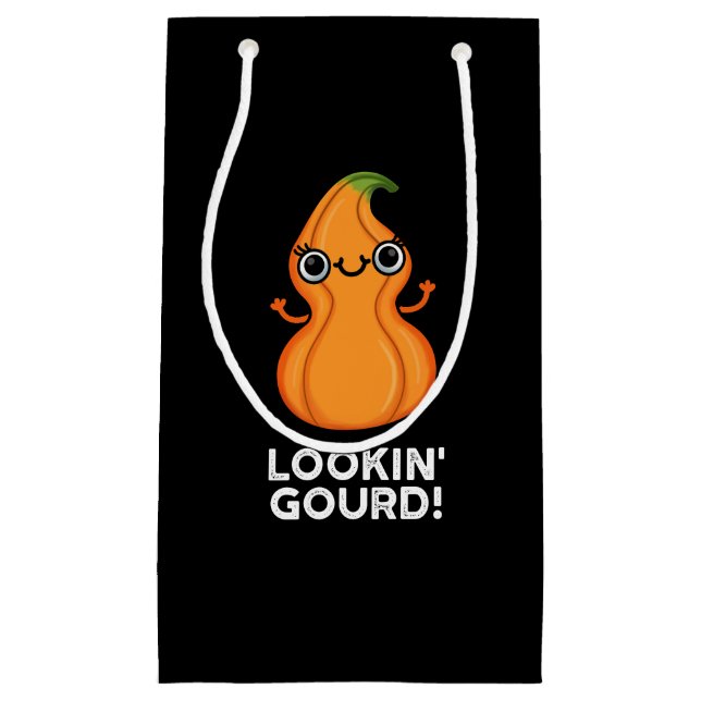 Looking Gourd Funny Veggie Pun Dark BG Small Gift Bag (Front)
