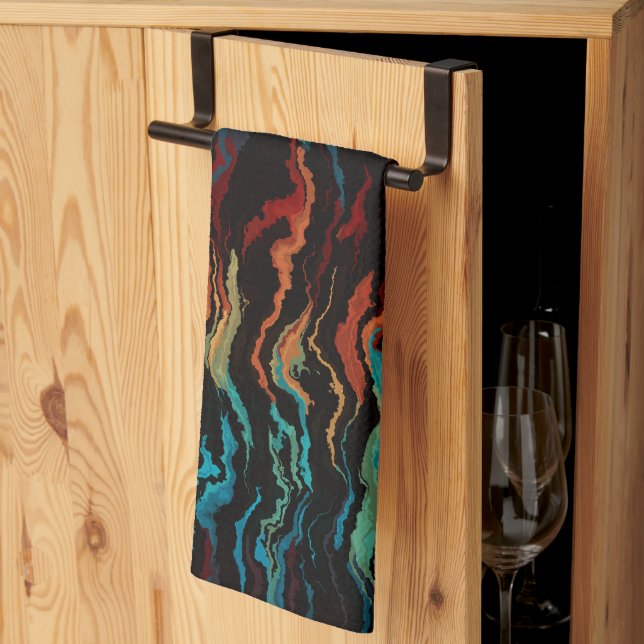 Looking into the Fire abstract Kitchen Towel (Thirds Fold)