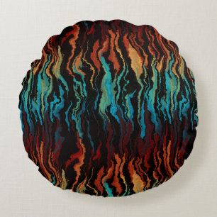 Looking into the Fire abstract Round Pillow