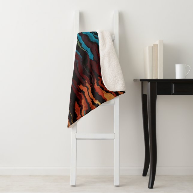 Looking into the Fire abstract Sherpa Blanket (In Situ)
