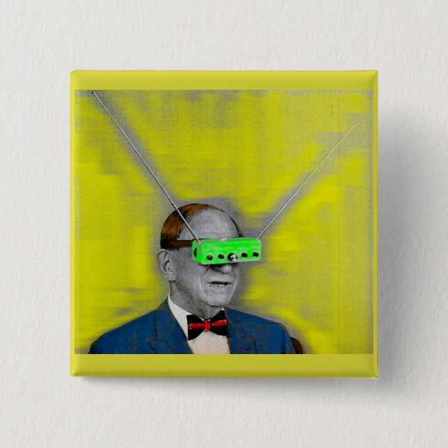 Looking into the future 2 inch square button (Front)