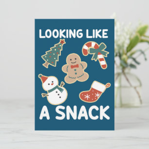 Looking Like A Snack Merry Christmas Santa Snack Holiday Card