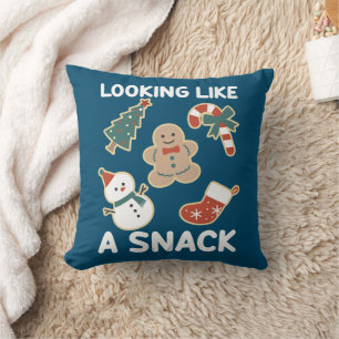 Looking Like A Snack Merry Christmas Santa Snack Throw Pillow