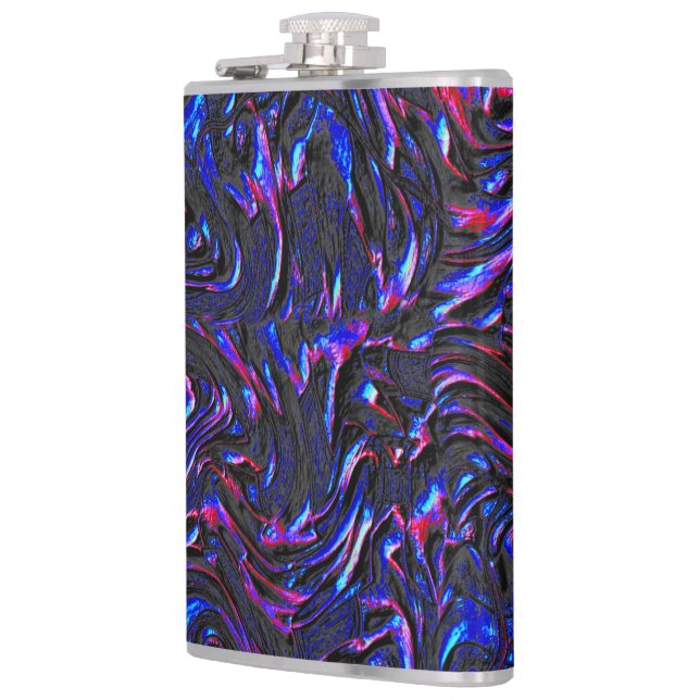 Looking like blue and pink textured of wall hip flask (Left)
