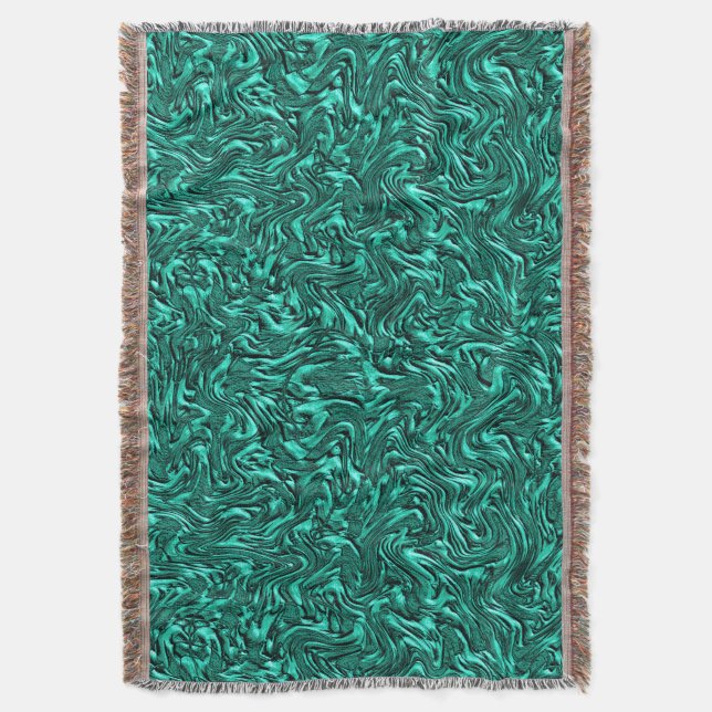 Looking like jade green textured of wall throw blanket (Front Vertical)