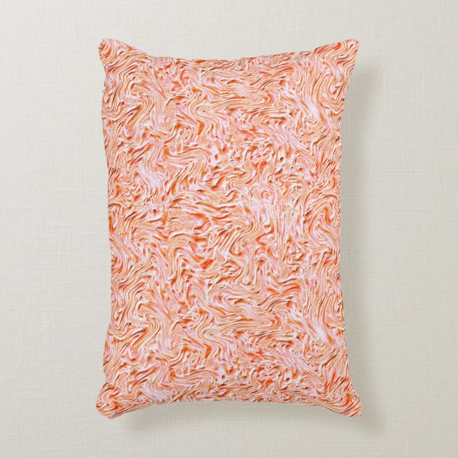 Looking like textured of wall, salmon colour accent pillow (Front(Vertical))