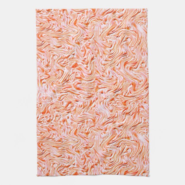 Looking like textured of wall, salmon colour kitchen towel (Vertical)
