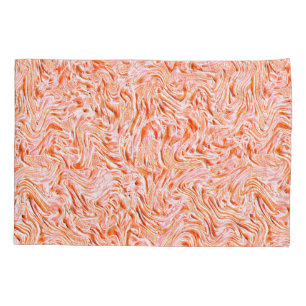 Looking like textured of wall, salmon colour pillowcase