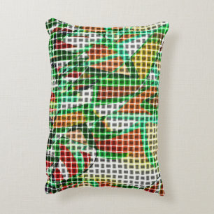 Looking like woven basket over a photo of grass accent pillow