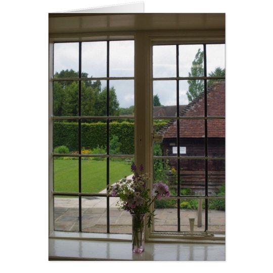 Looking out Jane Austen's Window at Chawton Cottag Card