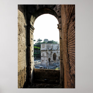 Looking out of the Colosseum Poster