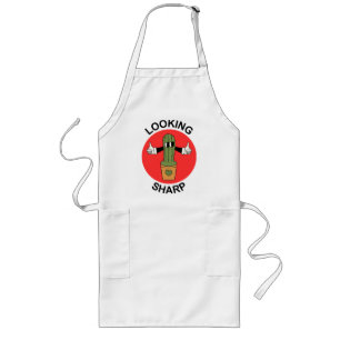 Looking Sharp Cactus Pun Long Apron
