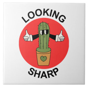 Looking Sharp Cactus Pun Tile