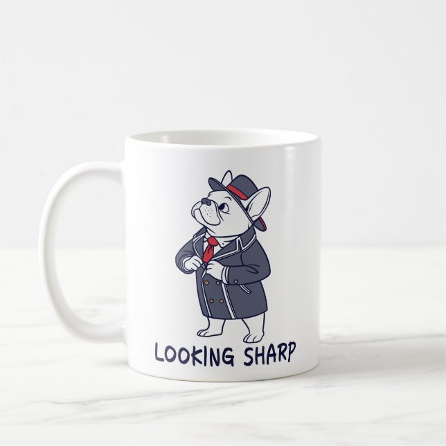 Looking Sharp Dapper French Bulldog Funny Coffee M Mug (Left)