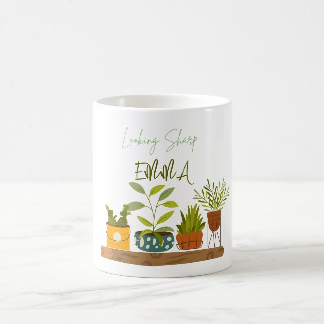 Looking Sharp Pot Plant Cactus Coffee Mug (Center)