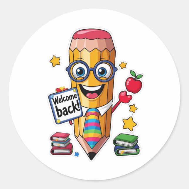 Looking Sharp – Welcome Back! Classic Round Sticker (Front)