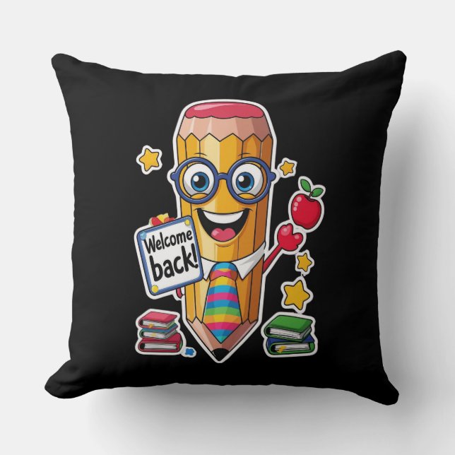 Looking Sharp – Welcome Back! Throw Pillow (Front)