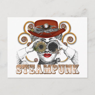 looking steampunked steampunk collage art postcard