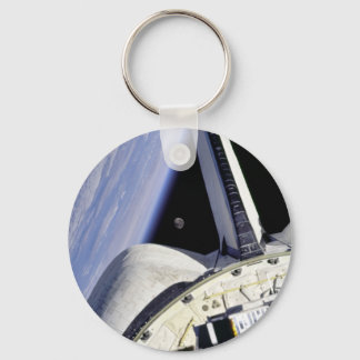 Looking Thru Rear View Mirror From Space Shuttle Keychain