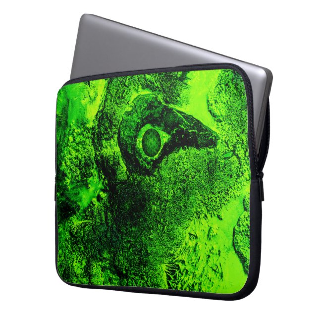 looking to green laptop sleeve (Front Left)