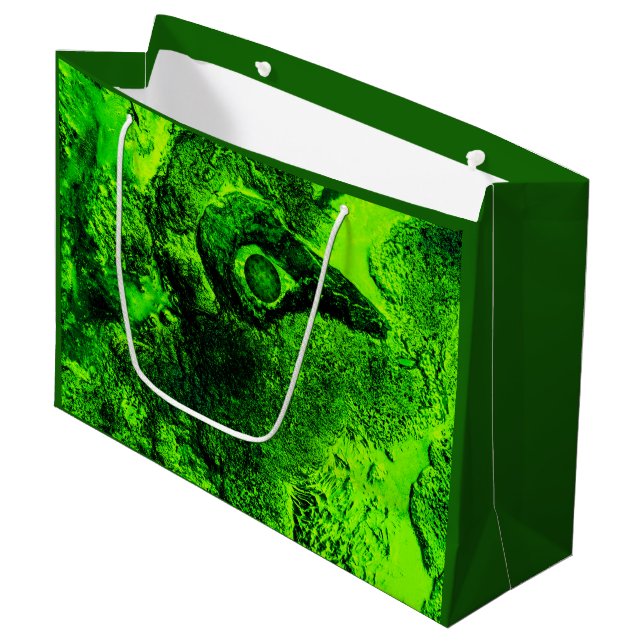 looking to green large gift bag (Front Angled)