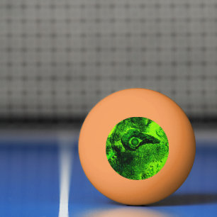 looking to green ping pong ball