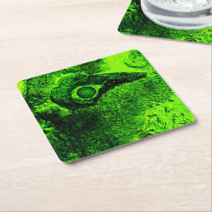 looking to green square paper coaster