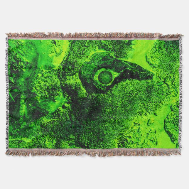 looking to green throw blanket (Front)