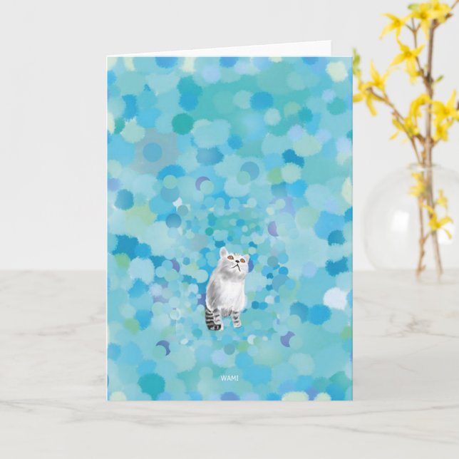 Looking up at the cat card (Yellow Flower)