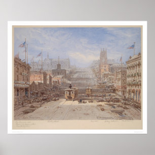 Looking up California Street from Montgomery(1325) Poster