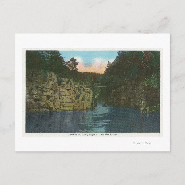 Looking up Long Rapids from the Flume Postcard (Front)