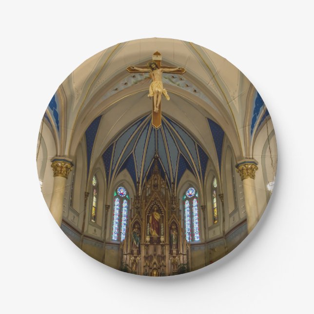 Looking Up St Peter Altar Paper Plate (Front)