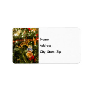Looking Up The Christmas Tree Label
