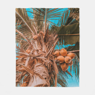 LOOKING UP THE COCONUT TREE FLEECE BLANKET