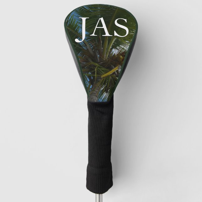 Looking Up to Coconut Palm Tree Tropical Nature Golf Head Cover (Front)
