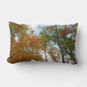 Looking Up to Fall Leaves I Colourful Fall Foliage Lumbar Pillow