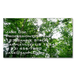 Looking Up to Summer Trees Magnetic Business Card